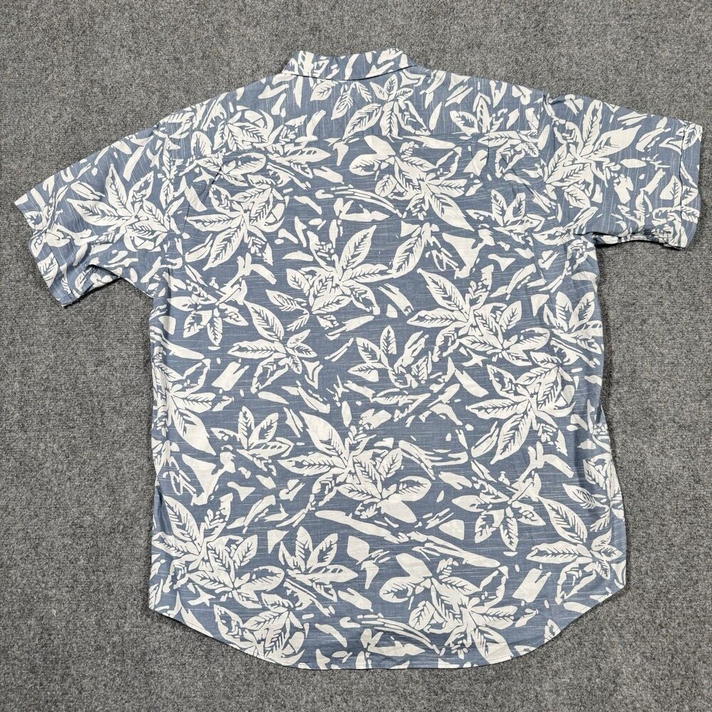 Van Heusen Hawaiian Aloha Shirt Floral Blue Jean Whitewash 2XL XXL 18-18 1/2 - Picture 3 of 7
